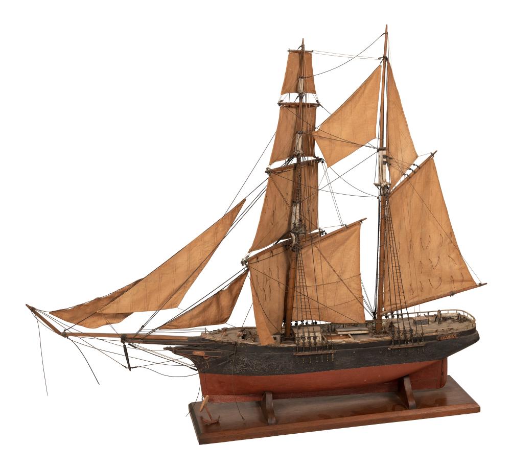 Appraisal: SAILOR-MADE MODEL OF THE BRIGANTINE TASKA LATE TH EARLY TH