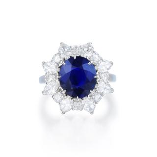 Appraisal: Bulgari Featuring a -carat natural unheated Burmese oval-cut sapphire surrounded