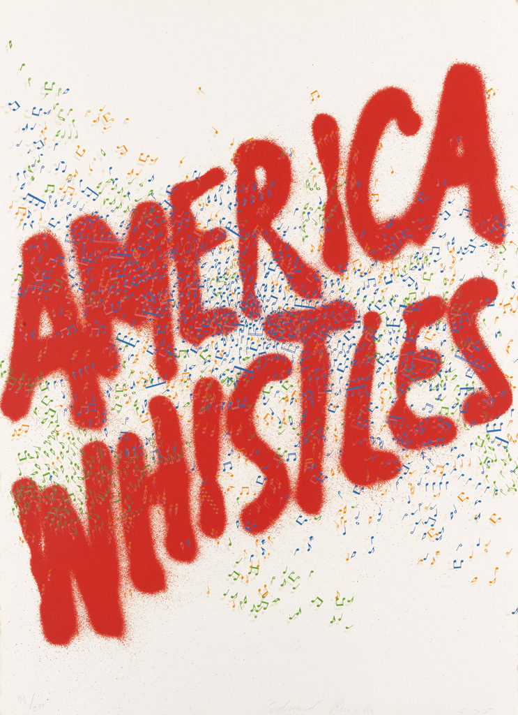 Appraisal: EDWARD RUSCHA America Whistles Color lithograph on Arches x mm