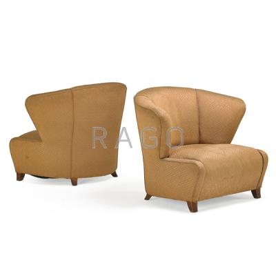 Appraisal: JAMES MONT - JAMES MONT DESIGN Pair of lounge chairs