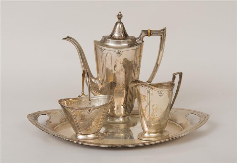 Appraisal: HALLMARK SILVERSMITHS INC STERLING SILVER THREE-PIECE AFTER DINNER COFFEE SERVICE