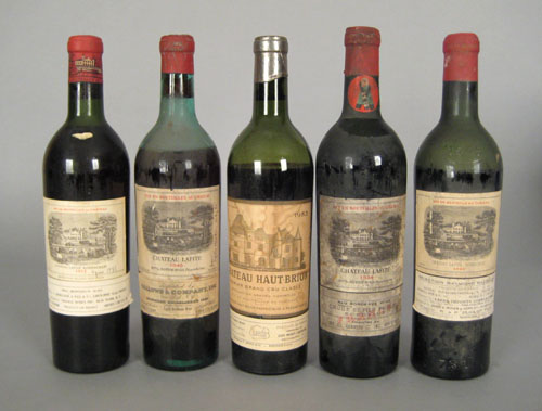 Appraisal: Five ML bottles comprising Lafite Rothschild Lafite Rothschild Lafite Rothschild