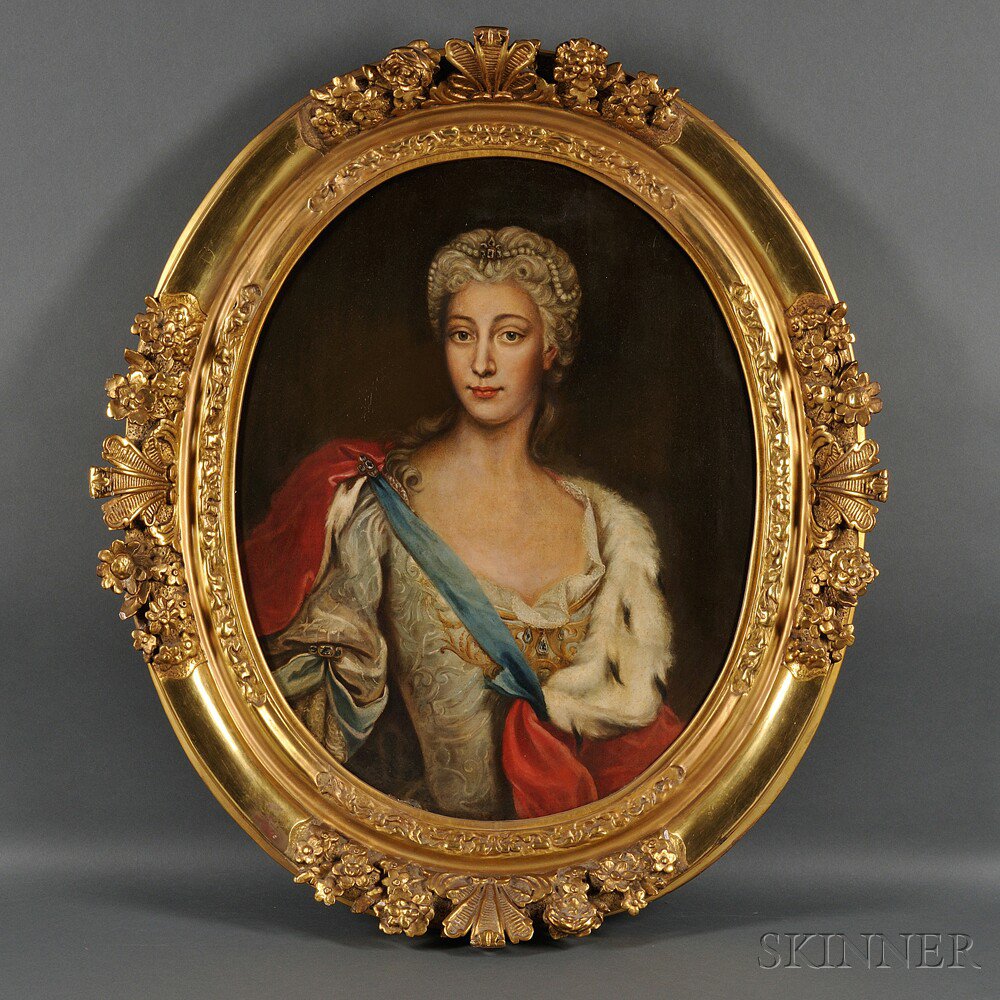 Appraisal: French School th Century Style Portrait of a Royal Lady