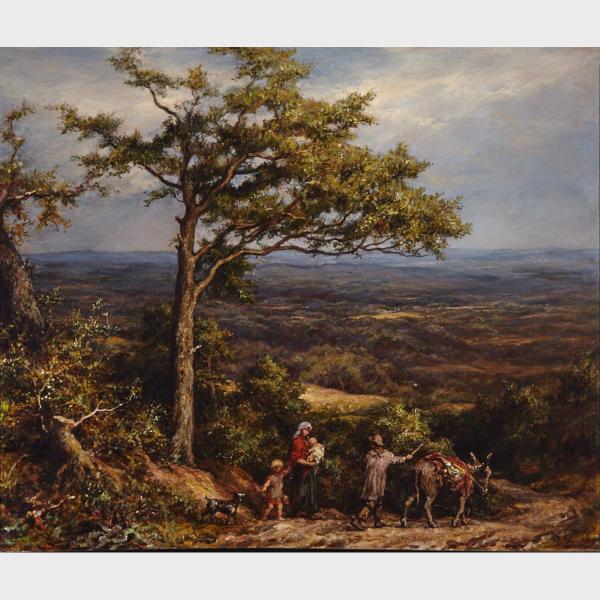 Appraisal: William Linnell - A TRAVELLING FAMILY WITH THEIR MULE AND