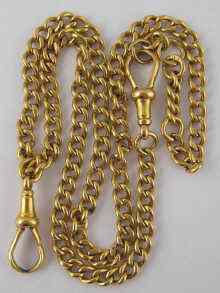 Appraisal: An carat gold curb link Albert chain approx cm and