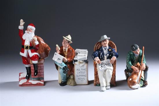 Appraisal: FOUR ROYAL DOULTON CHARACTER FIGURES Including The Master Taking Things