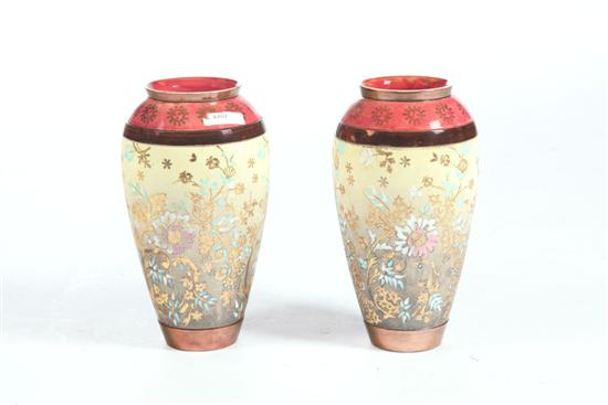 Appraisal: PAIR OF DOULTON LAMBETH VASES England late th century Chine-ware