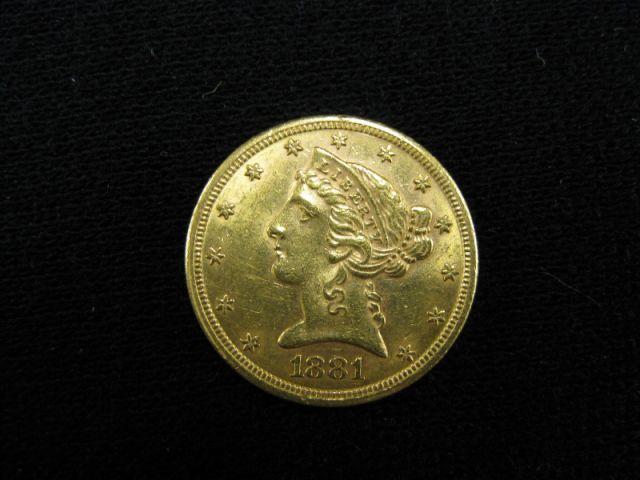 Appraisal: U S Liberty Head Gold Coin about uncirculated