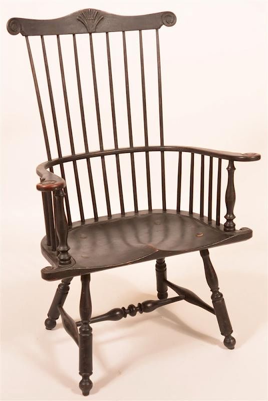 Appraisal: Reproduction Philadelphia Comb Back Armchair Reproduction Philadelphia Comb Back Armchair