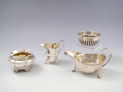 Appraisal: A mixed lot two sauce boats a small 'polo club'