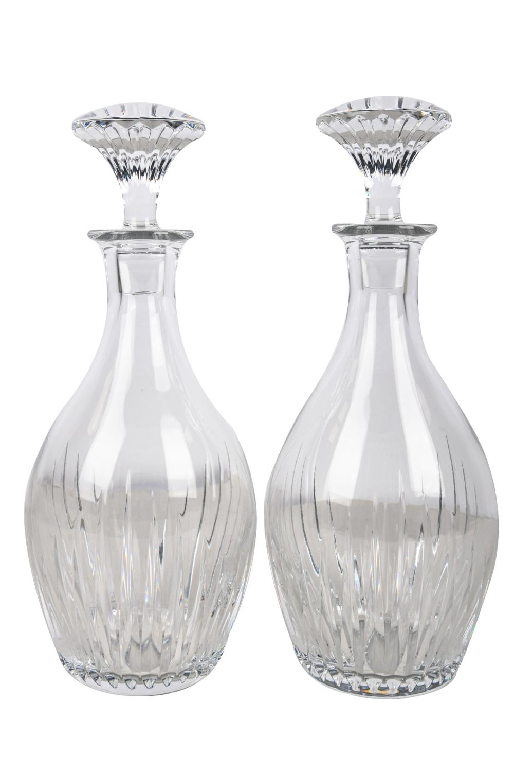 Appraisal: PAIR OF BACCARAT MASSENA WINE DECANTERS WITH STOPPERSeach signed underside