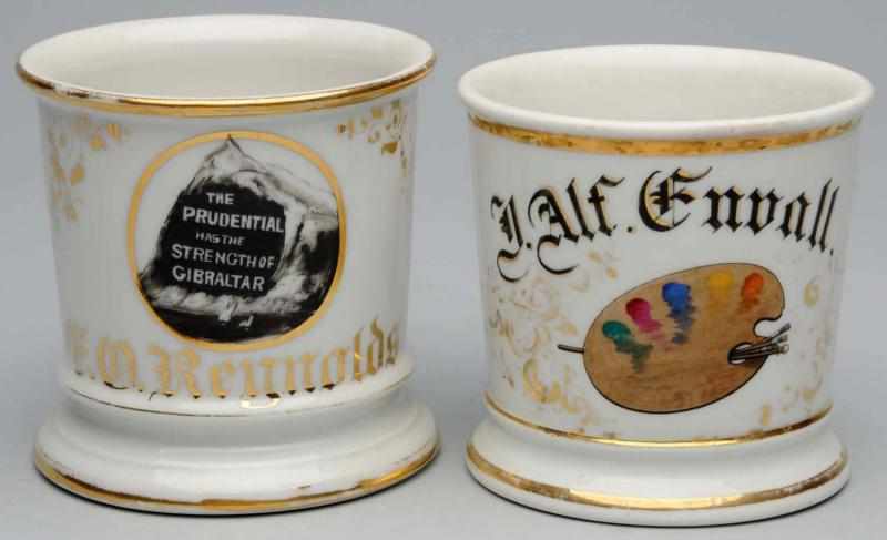 Appraisal: Lot of Shaving Mugs Includes one for Prudential Insurance and