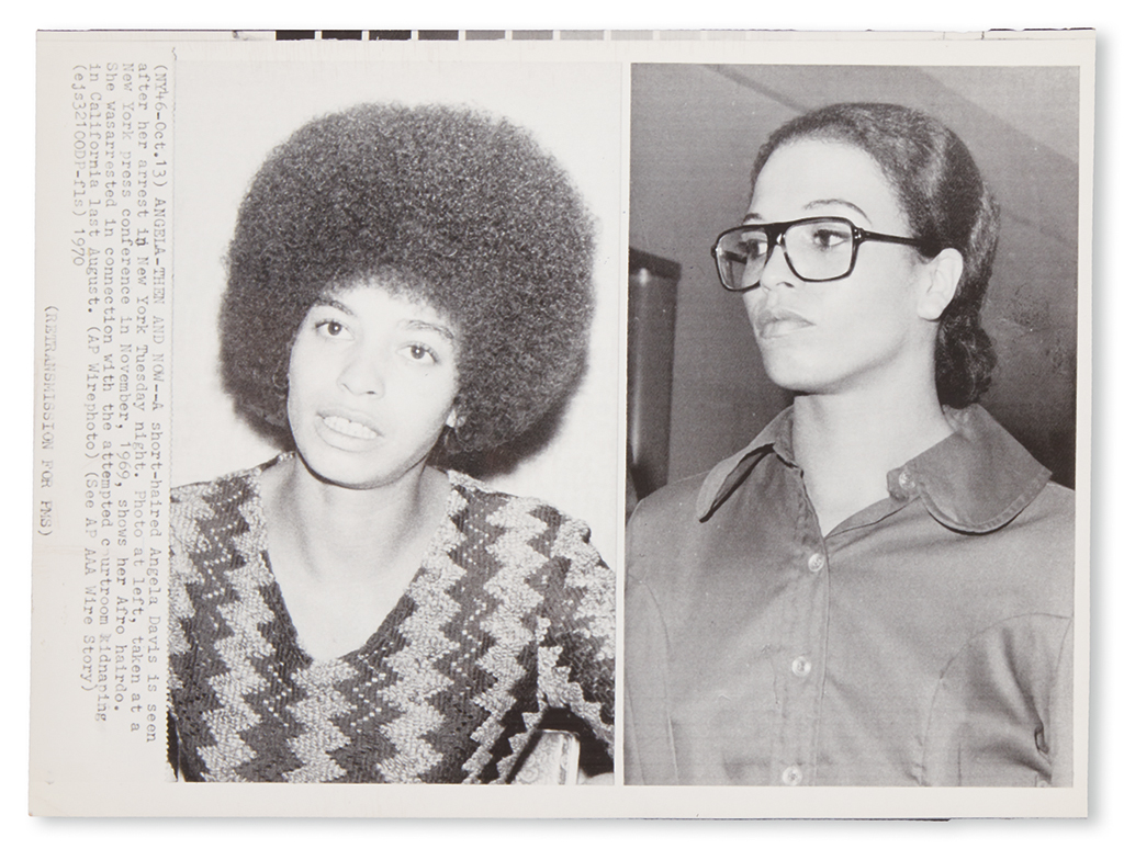 Appraisal: BLACK PANTHERS--ANGELA DAVIS Group of press photographs showing the arrest