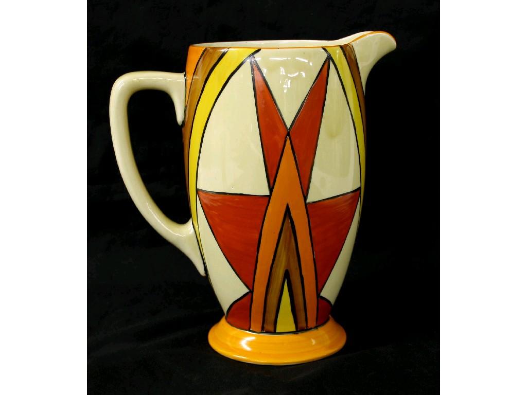 Appraisal: Good Clarice Cliff 'Sunburst' Bizarre Coronet jug high