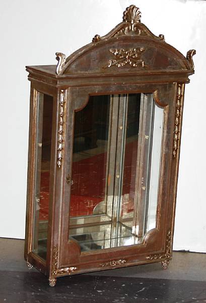 Appraisal: A Louis XVI style silver gilt vitrine cabinet height in