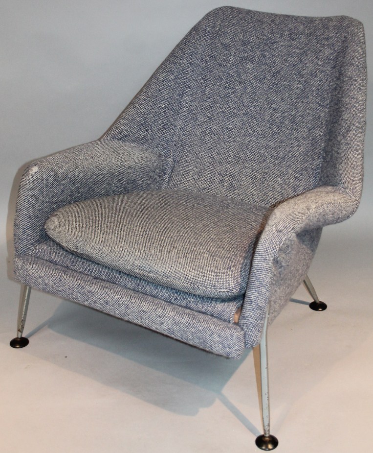 Appraisal: A 's retro chair marked Armstrong in speckled blue and