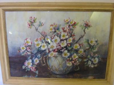 Appraisal: MARION BROOM Still Life with Apple Blossom in a Bowl