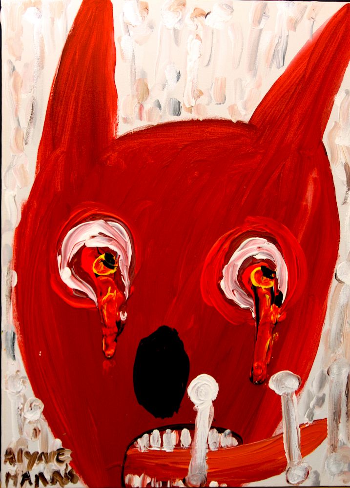 Appraisal: Outsider Art Alyne Harris Hell Dog Eating Bones of the