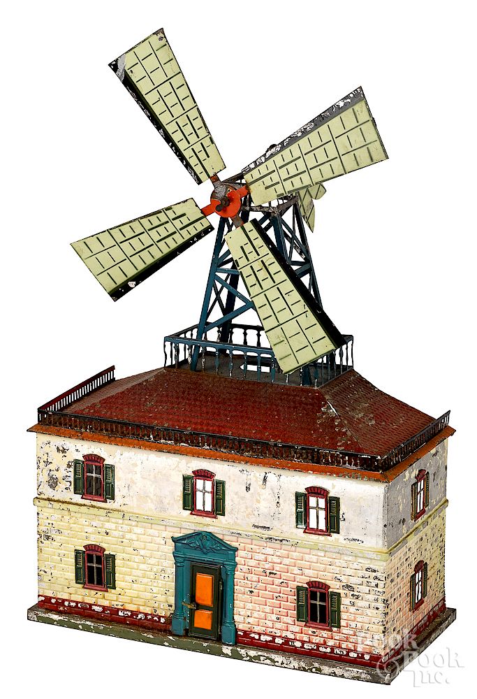 Appraisal: Bing windmill building steam toy accessory Bing painted and embossed