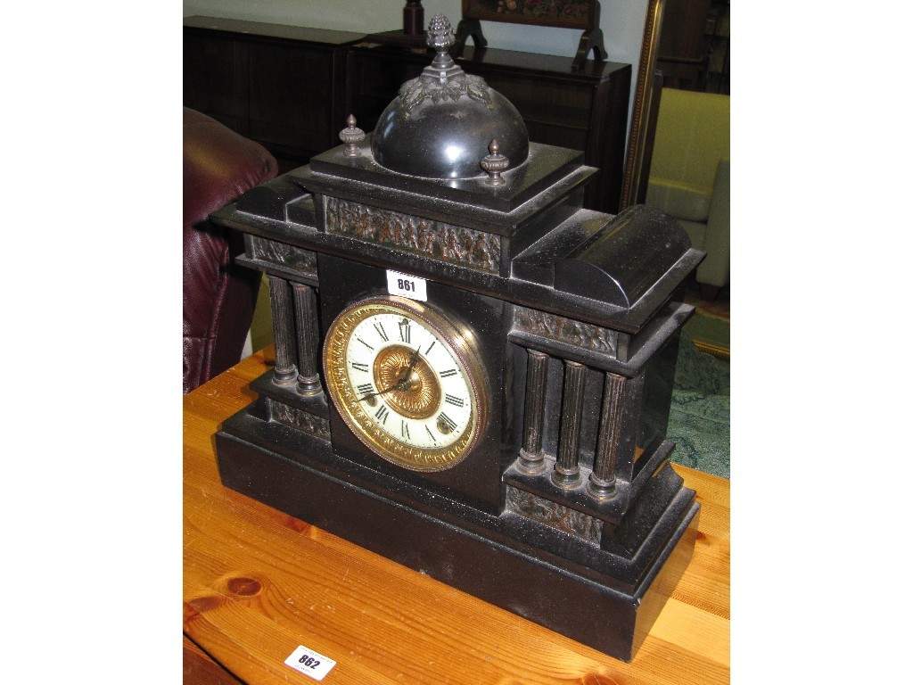 Appraisal: Victorian black slate clock