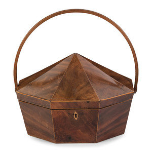 Appraisal: A Regency Inlaid Mahogany Octagonal Swing-Handle Sewing Box Circa Height