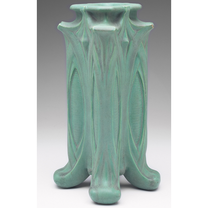 Appraisal: Good Teco vase designed by Fernand Moreau four buttress shape