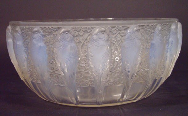 Appraisal: Lalique opalescent glass fruit bowl moulded with a continuous band