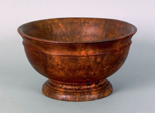 Appraisal: Unusual footed burl bowl th c with a flared rim