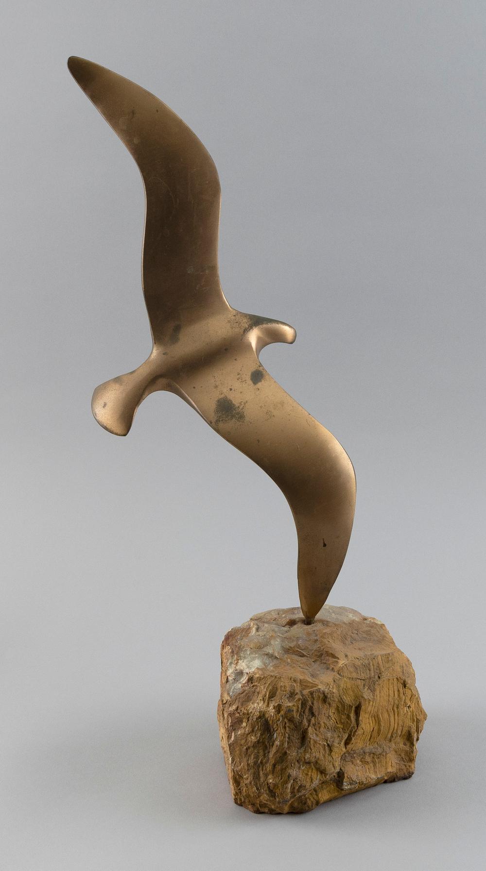 Appraisal: CURTIS JERE CALIFORNIA CHINA - GULL IN FLIGHT BRONZE MOUNTED