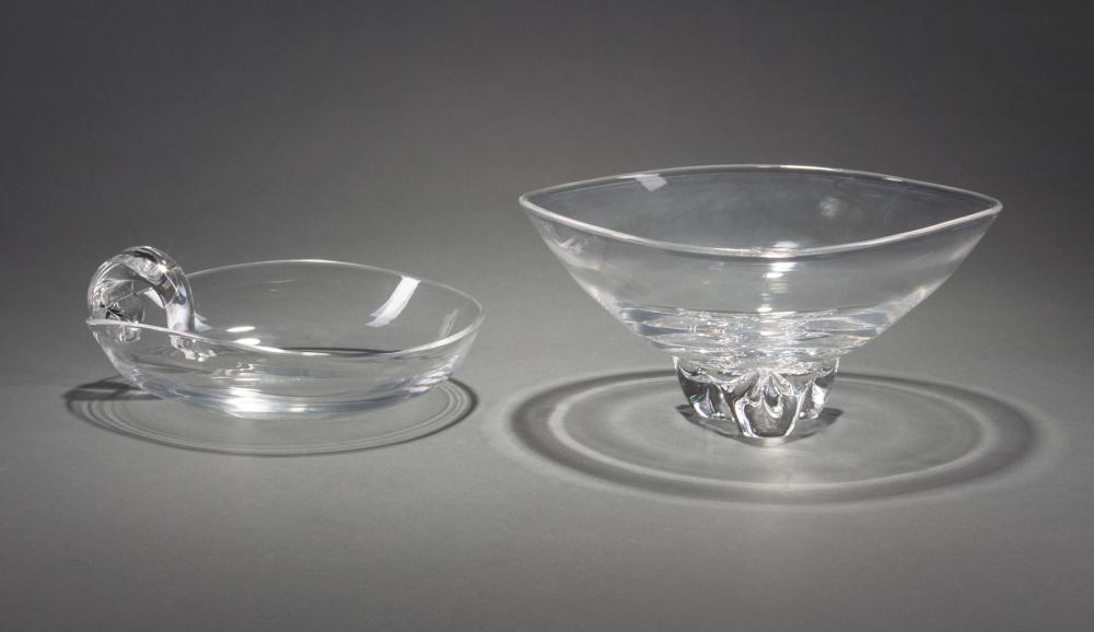 Appraisal: Steuben Glass Trillium Bowl and a Serving Bowl with Side