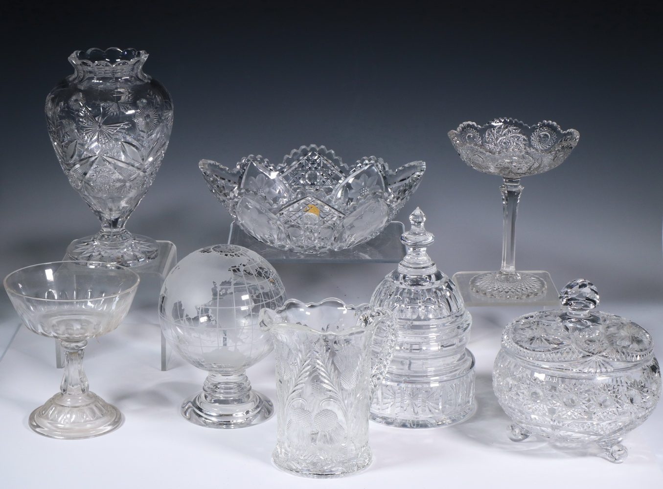 Appraisal: PCS CUT PRESSED GLASSWARE Lot of Assorted Clear Glass Vessels