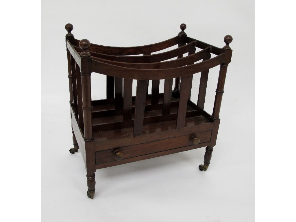 Appraisal: An early th century mahogany Canterbury with a single frieze