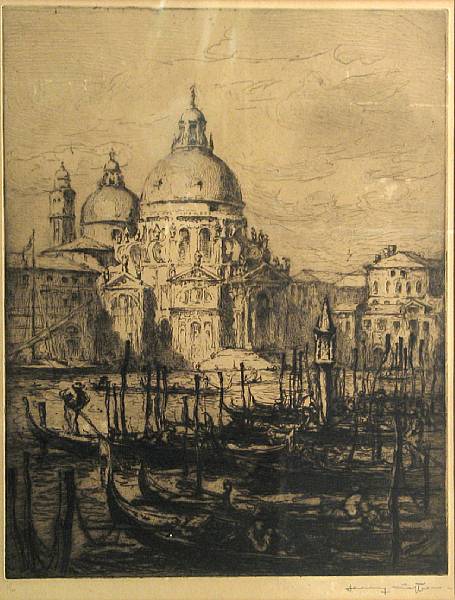 Appraisal: Henry Cafferty Untitled Venice Scene n d Etching printed on