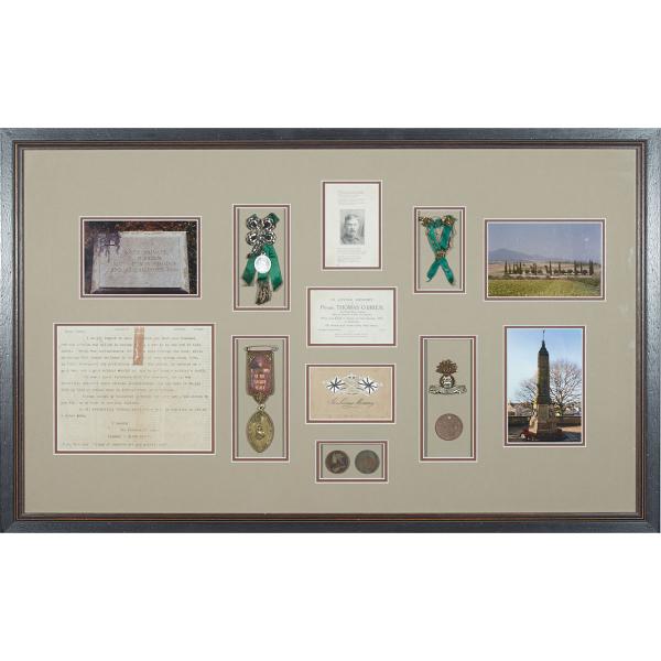 Appraisal: Two Framed Memorial Groups to Private Thomas O Brien th