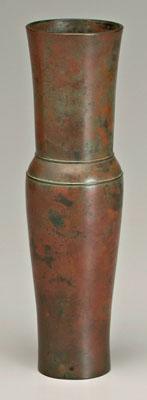 Appraisal: Japanese bronze vase mottled brown and green patina tall and