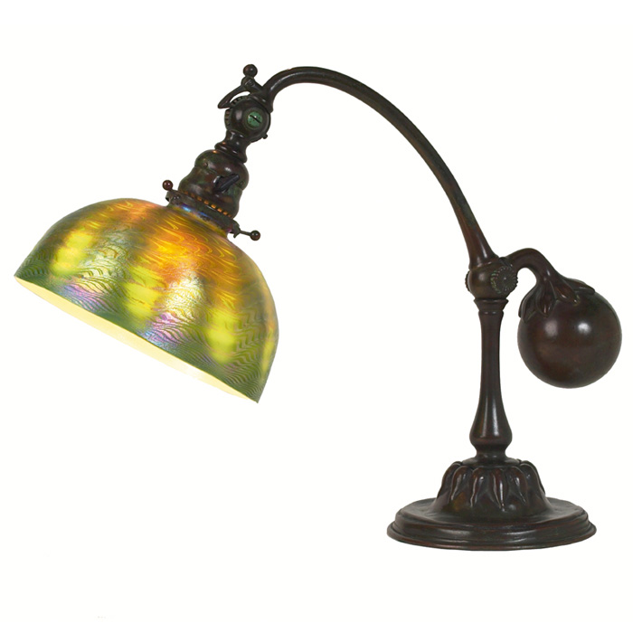 Appraisal: Good Tiffany Studios counter balance lamp favrile glass shade with