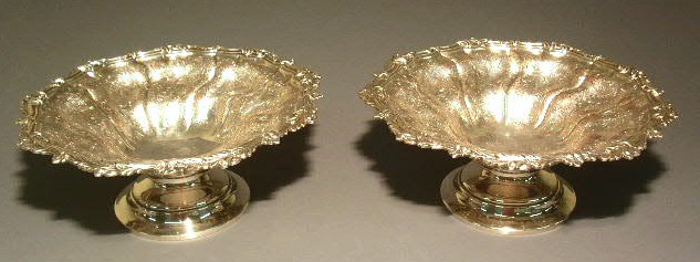 Appraisal: Pair of English silverplate centerpiece dishes thc h x diam