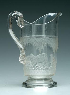 Appraisal: Pressed glass polar bear pitcher Crystal Glass Company circa -