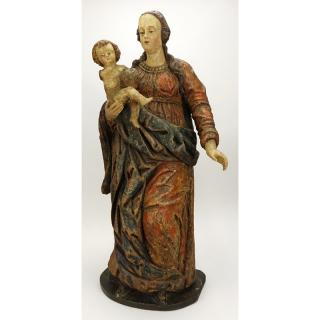 Appraisal: Large Wurttemberg region polychrome carved wood group Virgin and Child