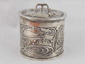 Appraisal: A late Victorian silver Art Nouveau lidded box the body