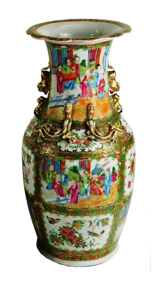 Appraisal: ASIAN Chinese Export rose medallion vase mid to late th