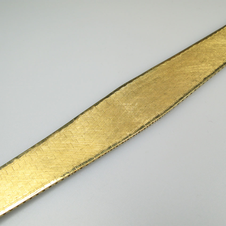 Appraisal: Italian k Yellow Gold Strap Bracelet g