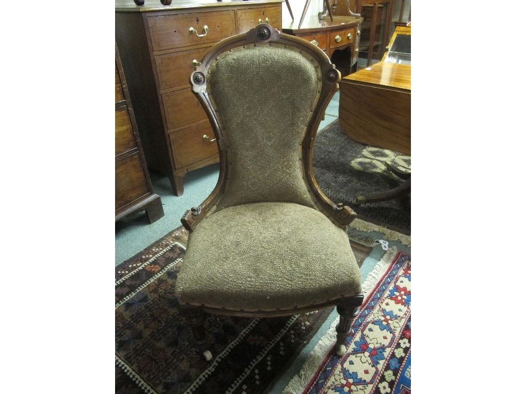 Appraisal: Victorian mahogany upholstered nursing chair