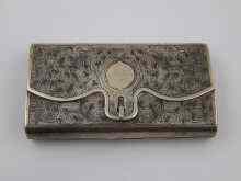 Appraisal: A Russian silver purse style cigar case with niello decoration