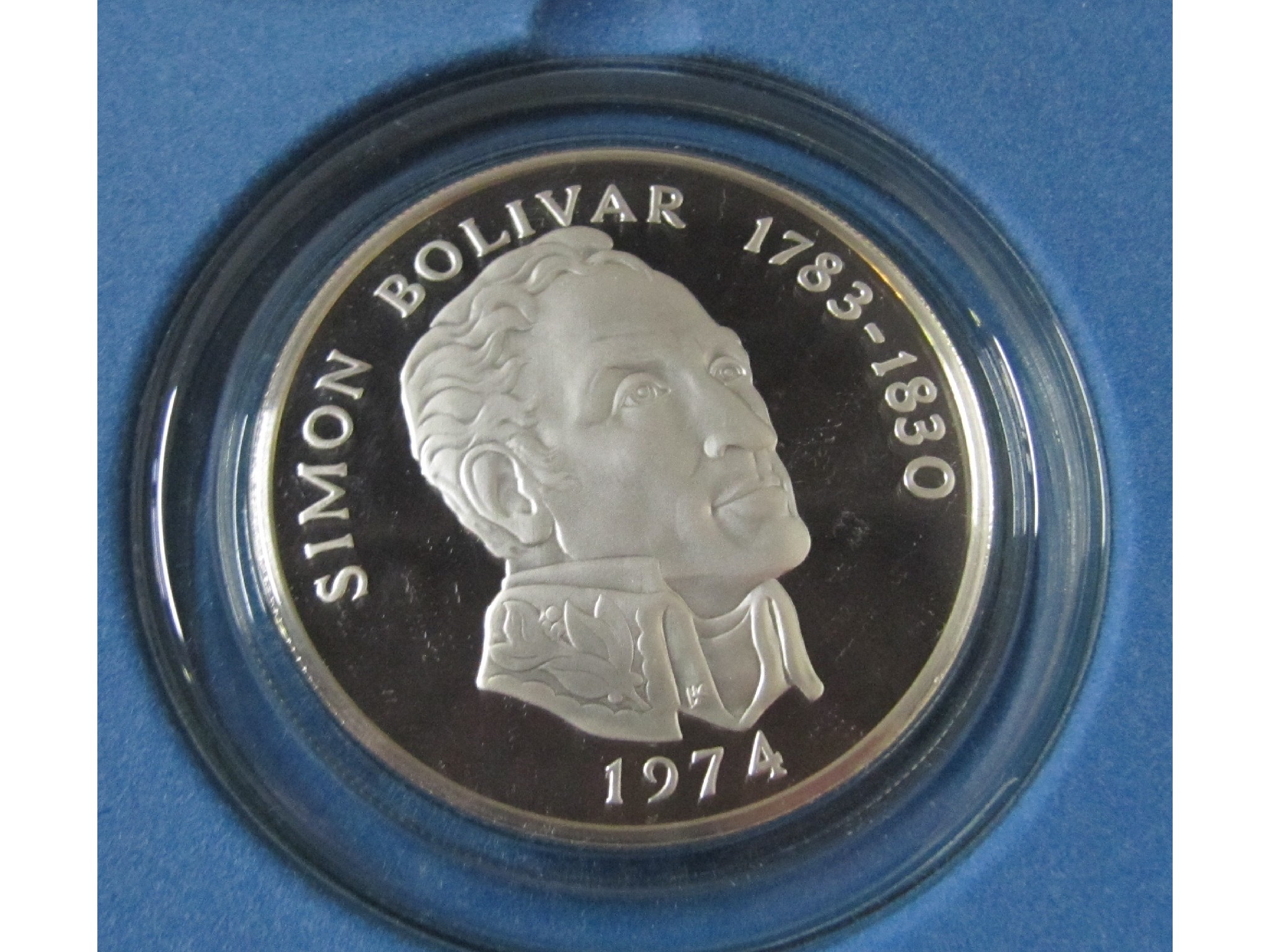 Appraisal: Four Panama Simon Bolivar large sterling silver balboas coins in