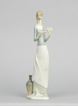 Appraisal: Lladro Figure of a Young Girl Holding a Letter Lovely