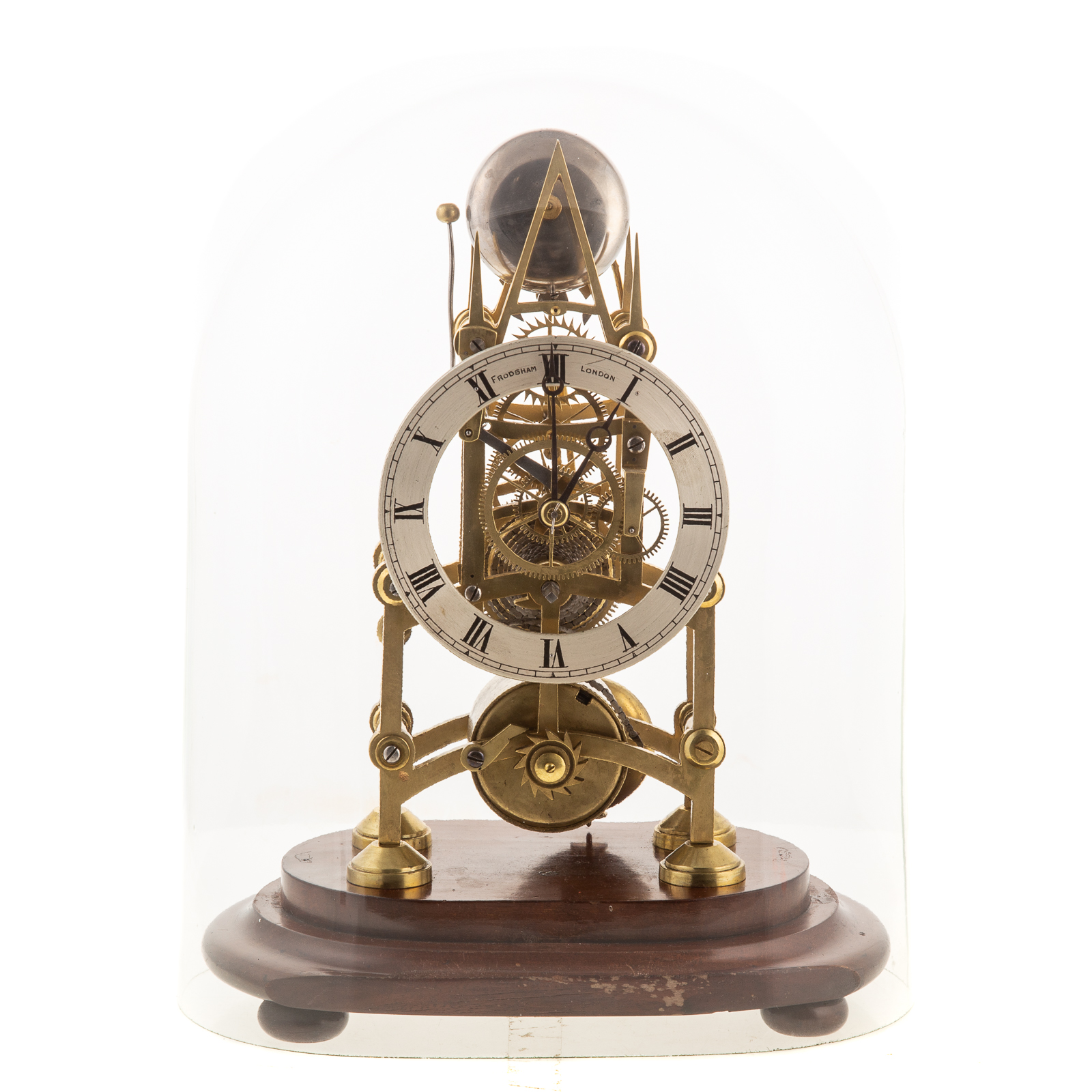 Appraisal: CHARLES FRODSHAM SKELETON CLOCK Second half- th century silvered metal