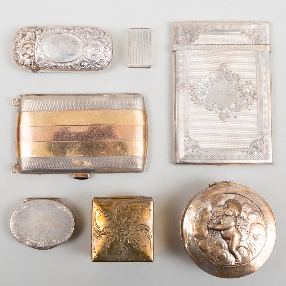 Appraisal: Group of Seven Silver and Silver Plate Articles The silver