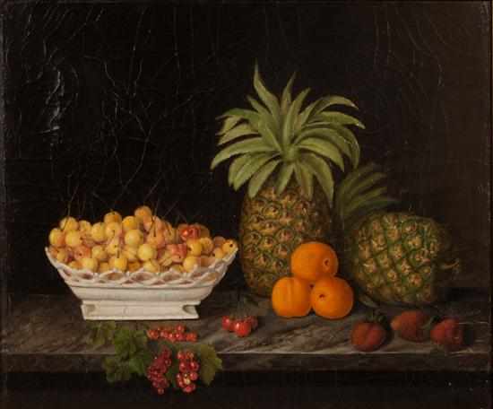 Appraisal: American School late th century Still Life with Fruit and