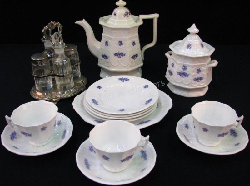 Appraisal: Porcelain Coffee Set and silverplate Castor Set coffee set including